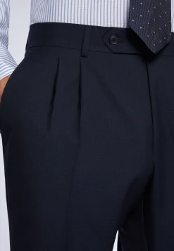 Abito Doppio Petto Navy Pied De Poule In Lana
