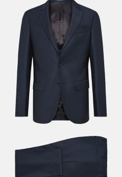 Abito Navy Blu Strutturato In Lana