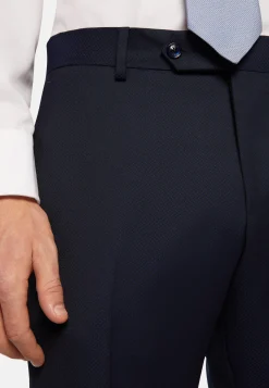 Abito Navy Blue Micro Fantasia Pura In Lana