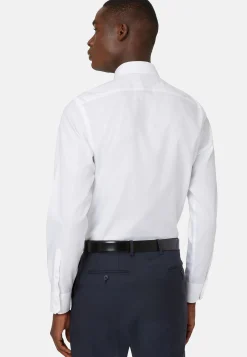 Camicia Azzurra In Twill Di Cotone Slim Fit