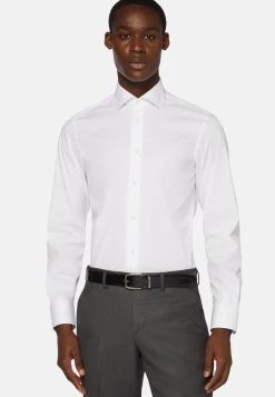Camicia Bianca In Cotone Elasticizzato Slim Fit
