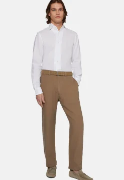 Camicia Bianca In Lino Regular Fit