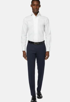Camicia Bianca In Pin Point Di Cotone Regular Fit