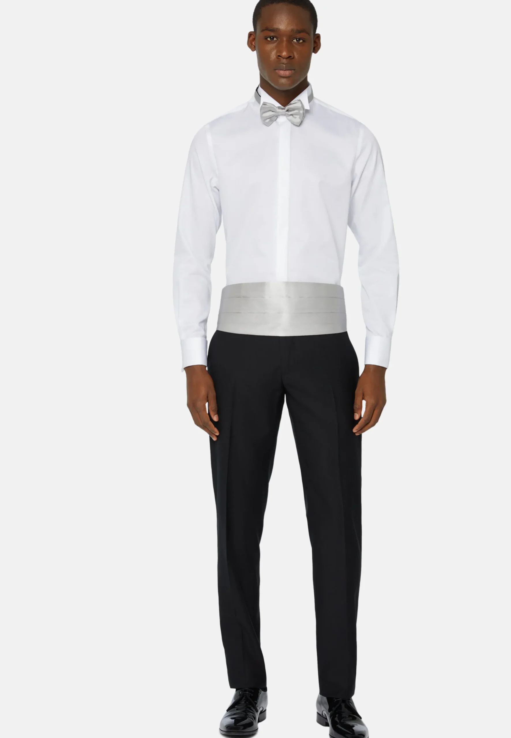 Camicia In Raso Di Cotone Slim Fit