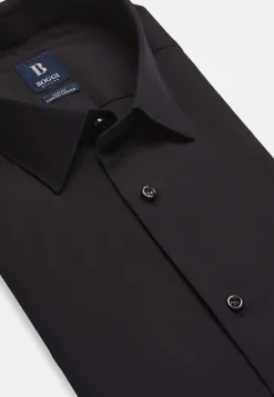 Camicia Nera In Cotone Elasticizzato Slim Fit