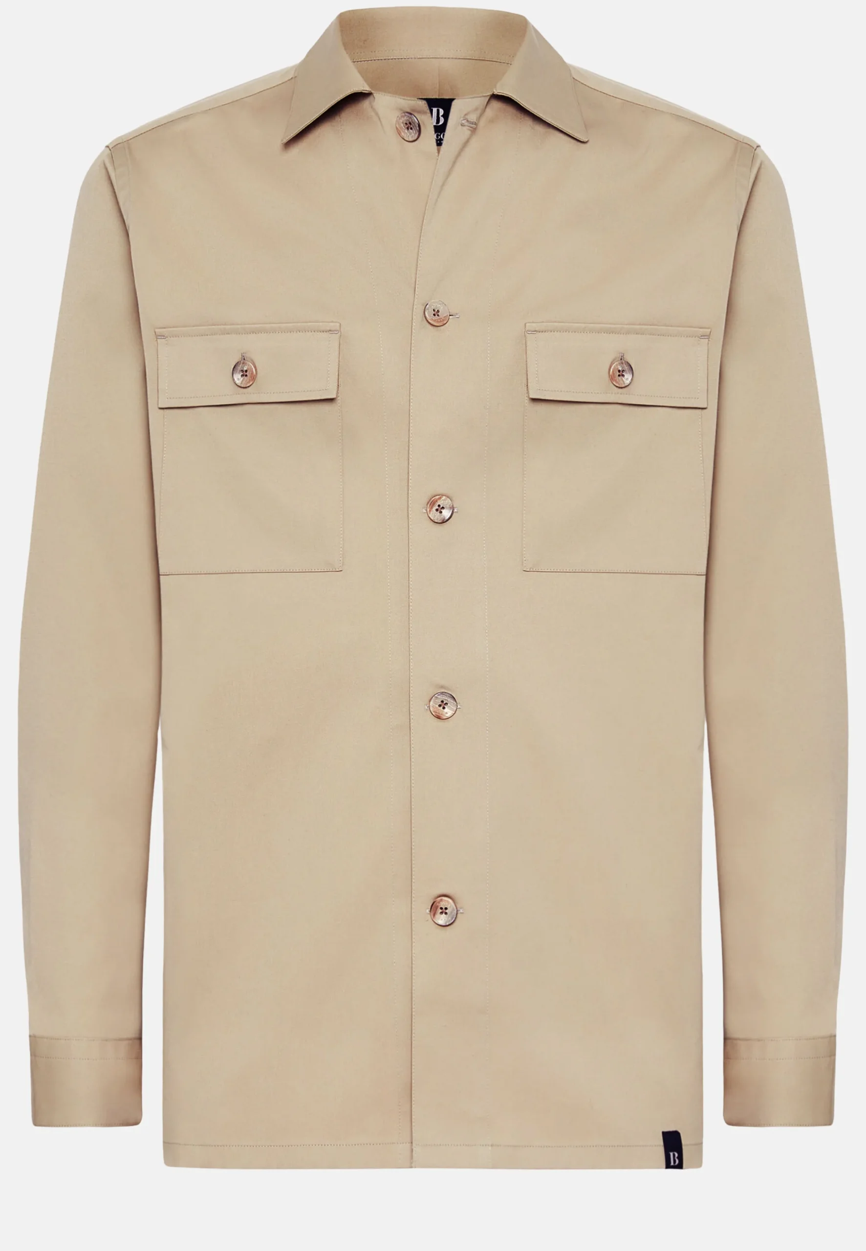 Camicia Over Camp Navy In Cotone Tencel