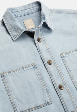 Camicia Over In Denim Di Cotone