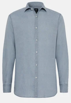 Camicia Rosa In Lino Regular Fit