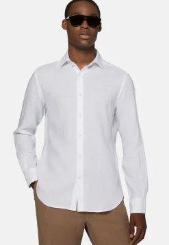 Camicia Rosa In Lino Regular Fit