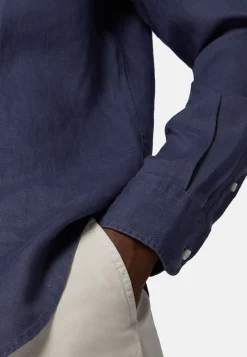Camicia Rosa In Lino Regular Fit
