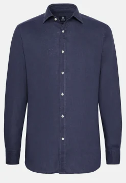Camicia Rosa In Lino Regular Fit