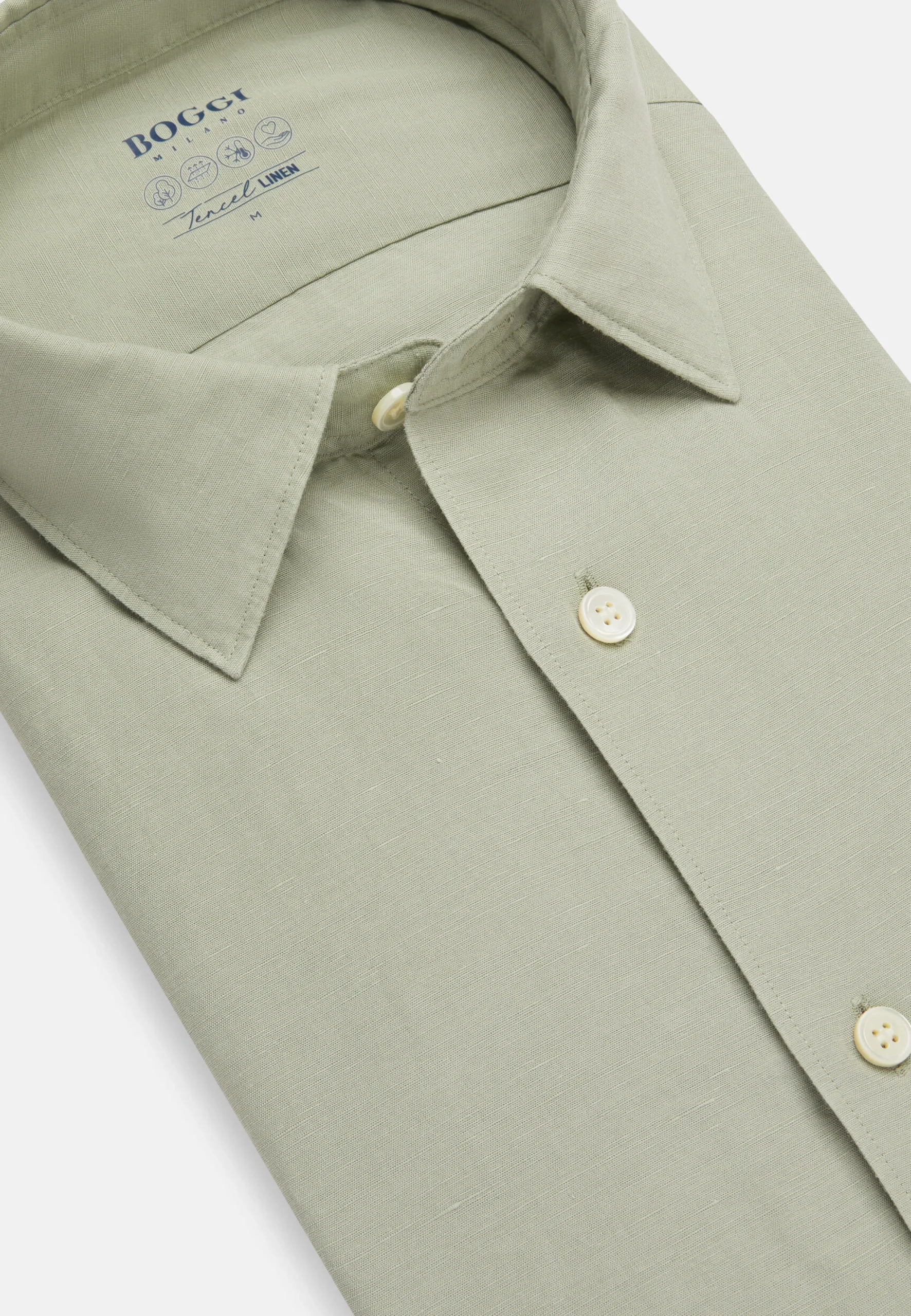 Camicia Sabbia In Tencel Lino Regular Fit
