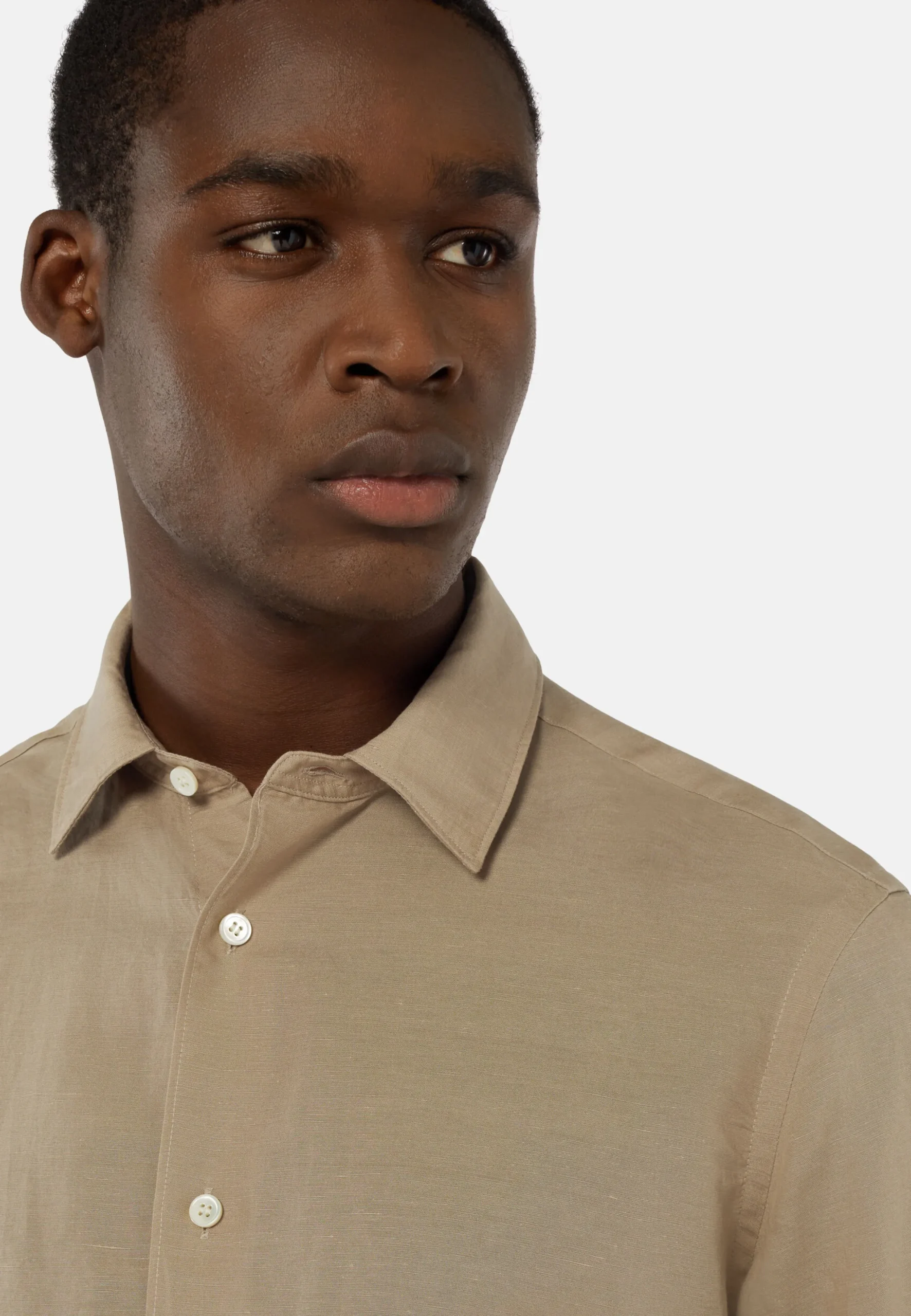 Camicia Sabbia In Tencel Lino Regular Fit