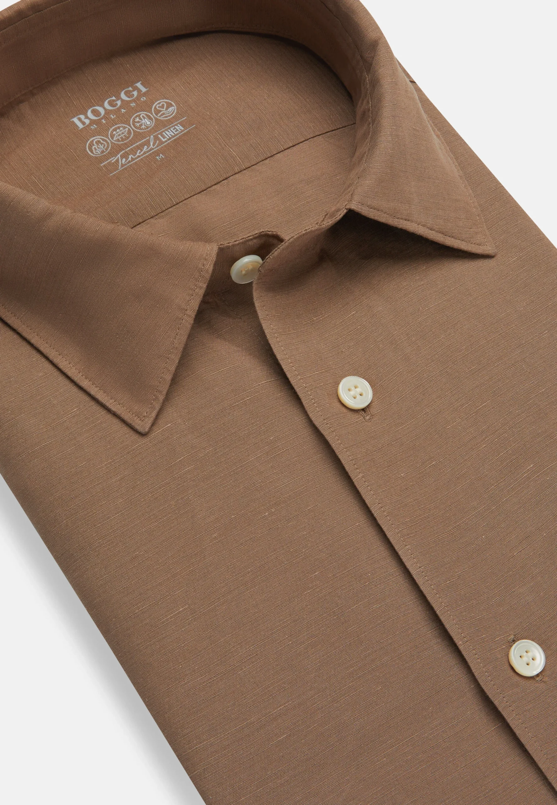Camicia Sabbia In Tencel Lino Regular Fit