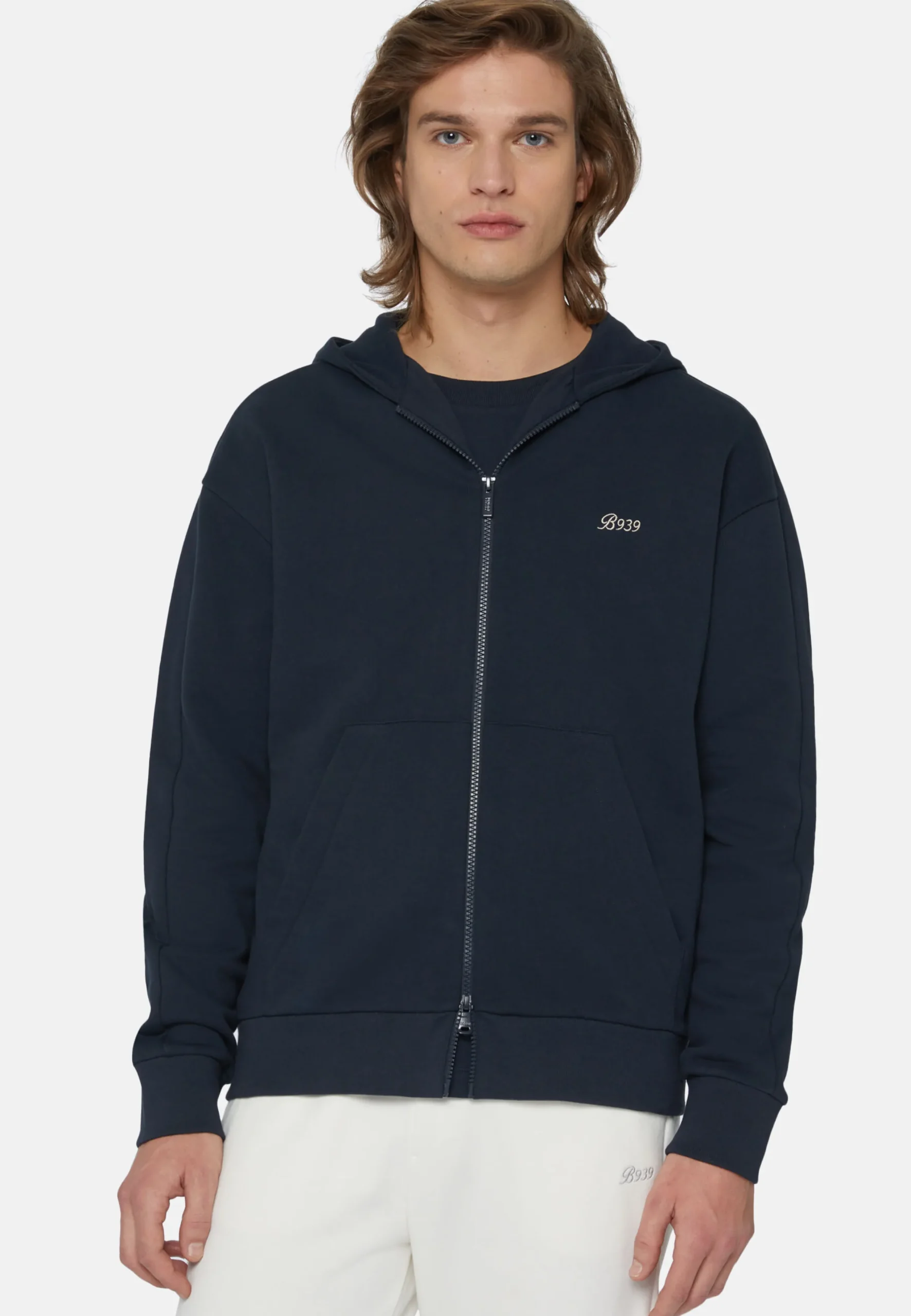 Felpa Full Zip In Misto Cotone Organico