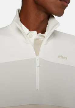 Felpa Mezza Zip In Misto Cotone Organico
