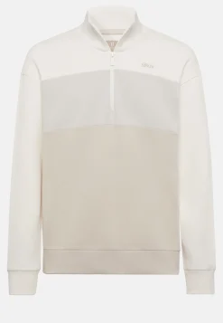 Felpa Mezza Zip In Misto Cotone Organico