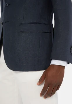 Giacca Blu In Puro Lino