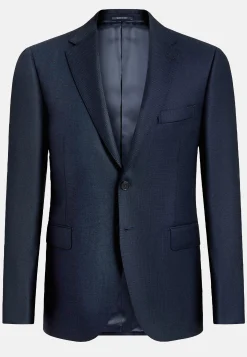 Giacca Bluette Occhio Di Pernice In Lana Super 110