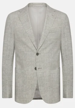 Giacca Grigio Chiaro Micro Fantasia In Nylon