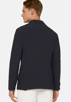 Giacca Navy Blu In Nylon Elasticizzato B Tech