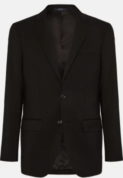 Giacca Navy In Saglia Di Lana Elasticizzata