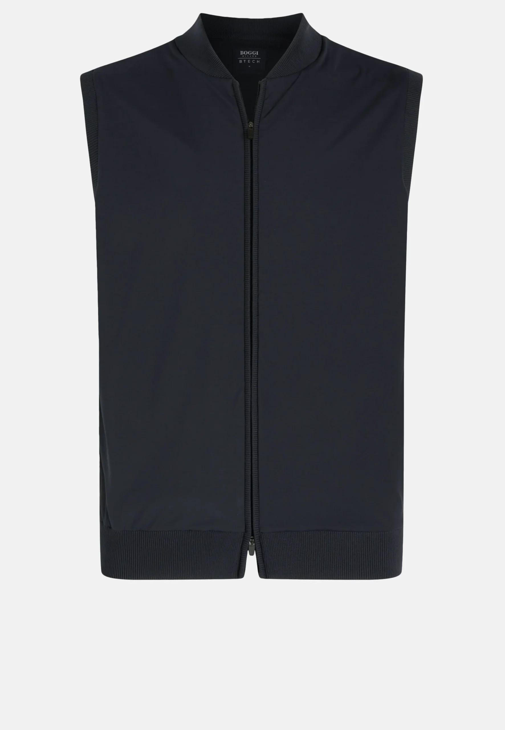 Gilet Nero In Maglia Riciclata E Jersey Tecnico