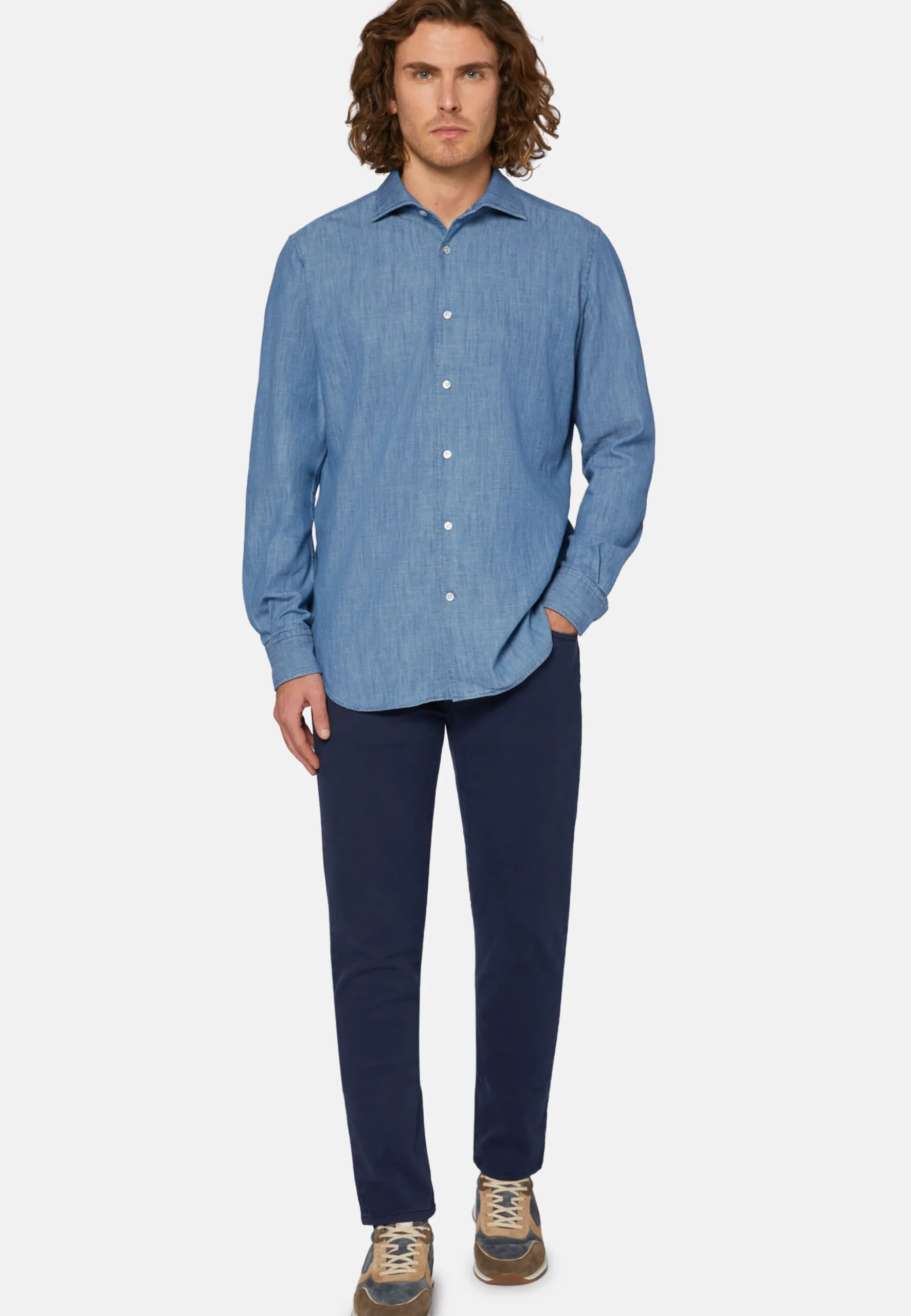 Jeans In Cotone Tencel Elasticizzato