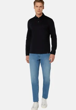 Jeans In Denim Elasticizzato Blu Chiaro