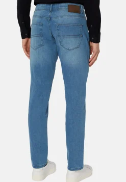 Jeans In Denim Elasticizzato Blu Chiaro