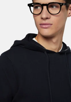 Maglia Con Cappuccio Navy In Cotone