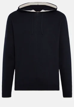 Maglia Con Cappuccio Navy In Cotone