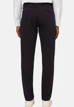 Pantaloni In Cotone Tencel Elasticizzato