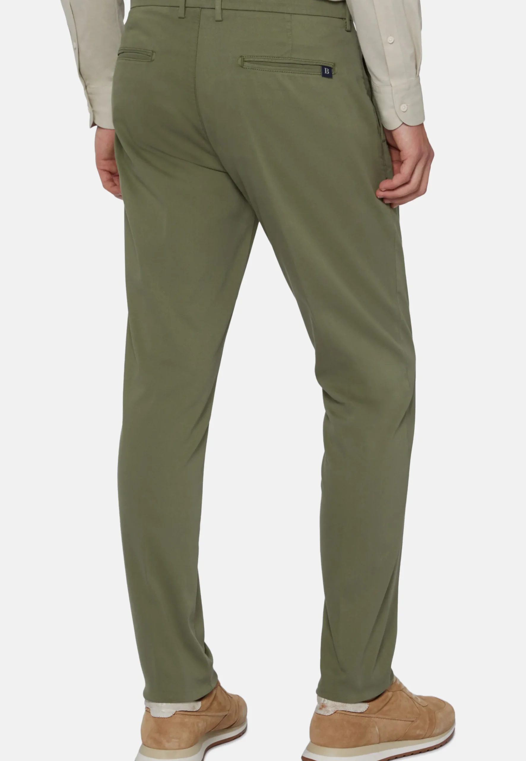 Pantaloni In Cotone Tencel Elasticizzato