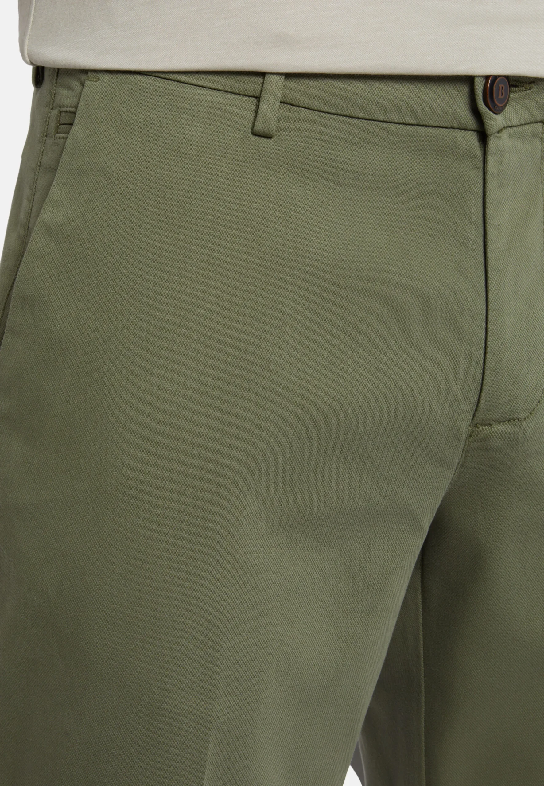 Pantaloni In Cotone Tencel Elasticizzato