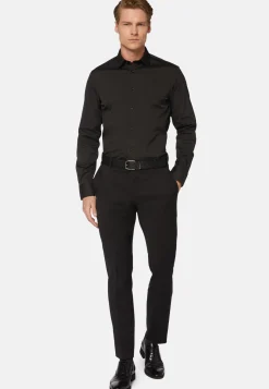 Pantaloni In Saglia Di Lana Elasticizzata