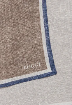 Pochette Motivo Bordo Contrasto In Lino