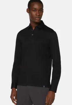 Polo In Jersey Di Cotone Pima Regular Fit Manica Lunga