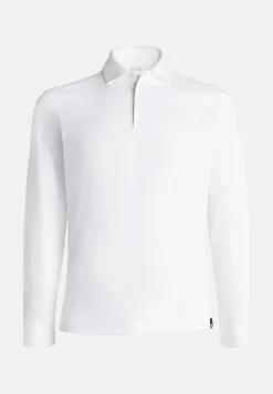 Polo In Jersey Di Cotone Pima Regular Fit Manica Lunga