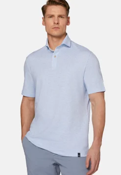 Polo In Piquè Di Cotone Lino