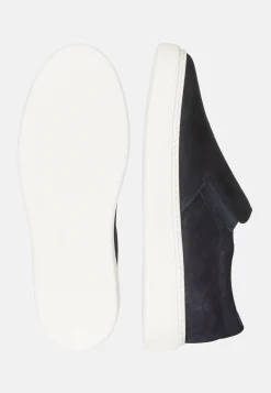 Slip-On In Pelle Scamosciata Navy Blu
