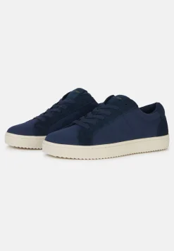 Sneakers In Canvas E Suede Navy Blu