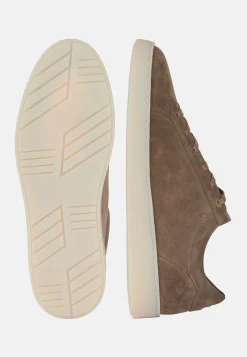 Sneakers In Pelle Scamosciata Taupe