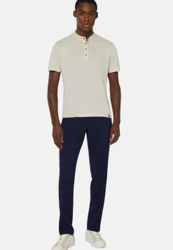 T-Shirt In Jersey Di Lino Stretch Elasticizzato